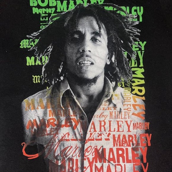 Vintage Y2K Bob Marley Rasta Graphic T-shirt XL - Picture 2 of 4